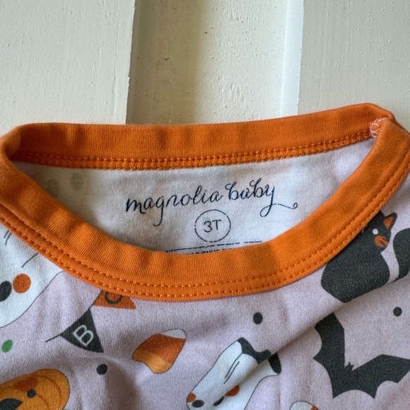 Magnolia Baby Halloween Pajama Top with Orange Trim - Picture 2 of 2